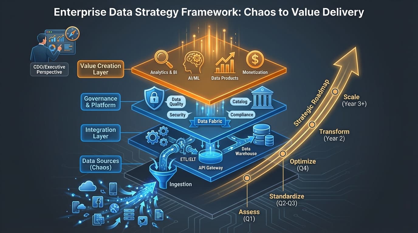 Das Datenstrategie-Framework: Vom Datenchaos zur datengetriebenen Entscheidungsfindung