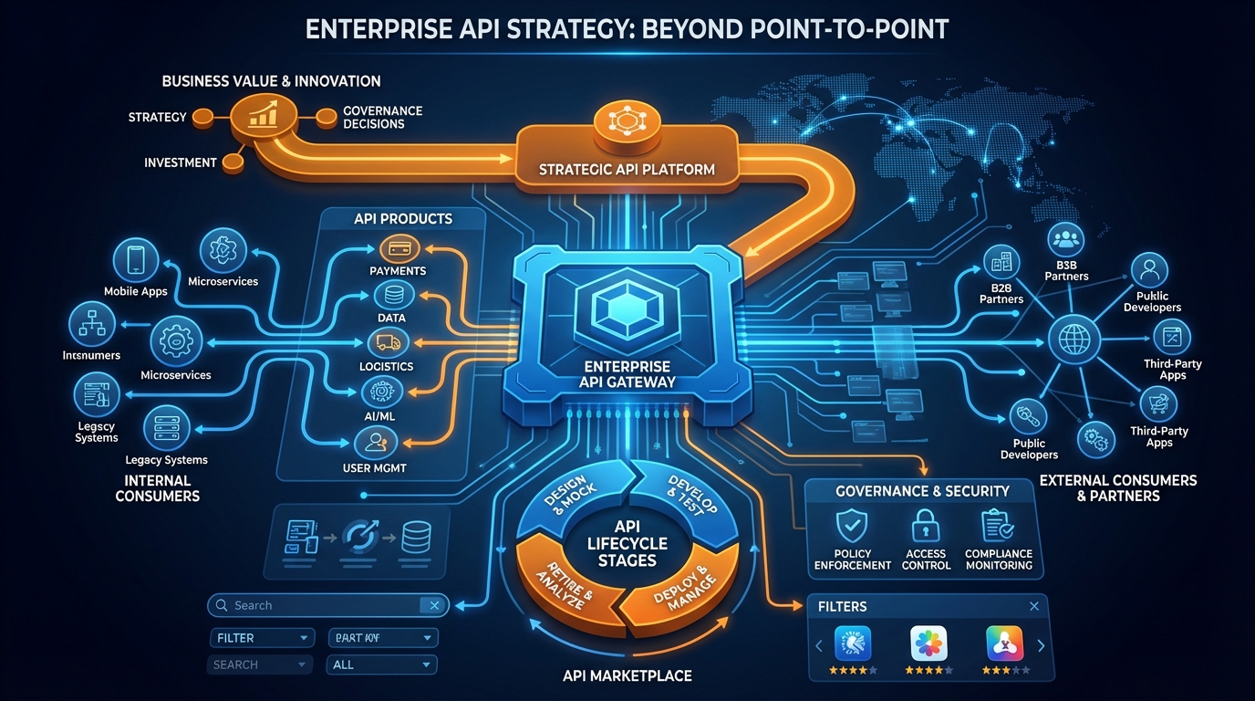 The Enterprise API Strategy: Beyond Point-to-Point Integration | LuminaByte